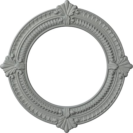 Ekena Millwork Benson Ceiling Medallion (Fits Canopies up to 8"), 13 1/8"OD x 8"ID x 5/8"P, Primed White CM13BN